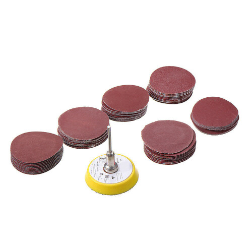 60pcs 50mm Sanding Disc Sandpaper with Backing Pad for Dremel Rotary Tool 2