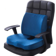 (Blue, Plush) Orthopedic Hemorrhoid Memory Foam Seat Cushion, Waist Support
