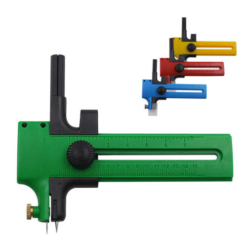 (Green) 1Piece Rotary Compass Circle Cutter Double-stage Adjustable 1
