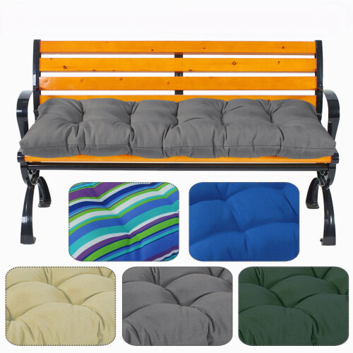 (Blue) Outdoor Cushion Waterproof Solid Bench Swing Mat High Rebound Foam 1