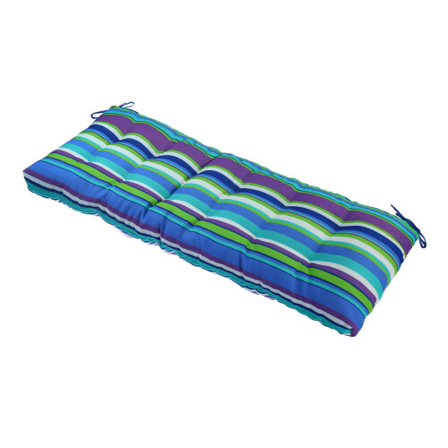 (Blue/Green) Outdoor Cushion Waterproof Solid Bench Swing Mat High Rebound Foam
