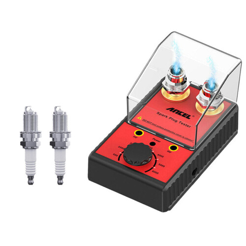 (EU Plug) EU/US Plug 100- 240V 6000rpm Car Spark Plug Tester Ignition System Auto Diagnostic Tool Double Hole Analyzer 1