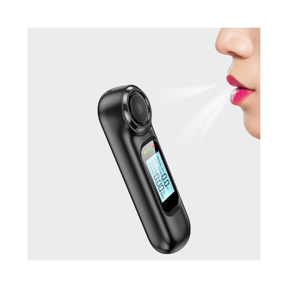 Greenzech Alcohol Tester High Precision Non-Contact Breathalyzer LCD Digital Display USB Rechargeable Drunk Driving Analyzer
