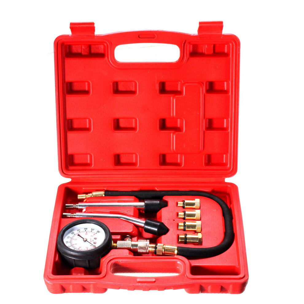 Automotive Petrol Engine Compression Tester Test Kit Gauge Car Motorcycle Tool 9078193225693