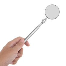(Silver, 30mm) 30mm/50mm Diameter Telescopic Folding Inspection Mirror Car Welding Repair Rotation Head Reflector
