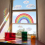 Rainbow Cloud Window Clings, Watercolor Prism Sunc 5
