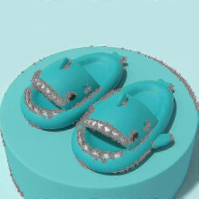 (36 37, green) Shark Slippers Non-slip Shower Bathroom Slippers Soft Summer Slide Sandals For Girls And Boys New