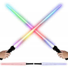 2 Pack Lightsaber 7 Colors Led Sound Double-edged Saber Swords for Kids Gift
