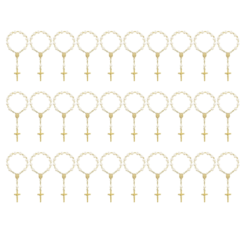 30PCS Mini Rosaries Baptism Acrylic Rosary Beads F 1