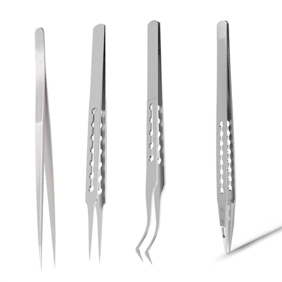 Semoic 4Pcs Tweezers Non-Magnetic Anti-Static Corrosion R