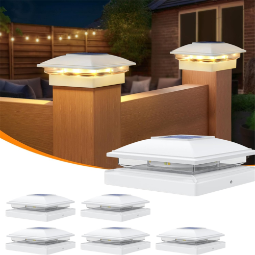 4 Pack Solar Post Cap Lights Outdoor, 16 LEDs Fenc 2