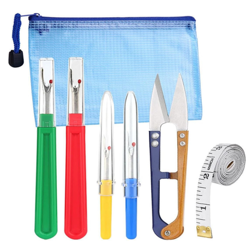 6PCS Seam Ripper Tool with Zipper Bag, Steam -Sewi