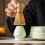 Japanese Matcha Tea Set - 2 Piece Ceramic Bowl wit 6