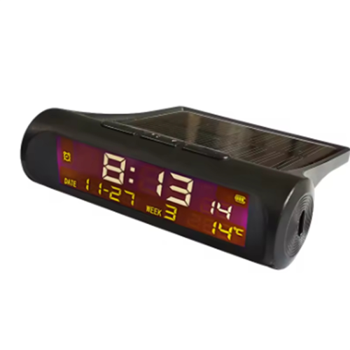 Solar Car Digital Clocks Dashboard Date Thermomete