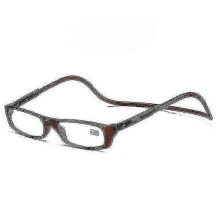 (Coffee, 300) Folding Magnetic Reading Glasses With Snap Click Front, Neck Hanging Spectacles