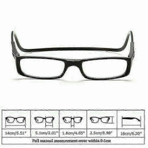 (Coffee, 300) Folding Magnetic Reading Glasses With Snap Click Front, Neck Hanging Spectacles 2
