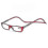 (Dark Red, 400) Folding Magnetic Reading Glasses With Snap Click Front, Neck Hanging Spectacles 1