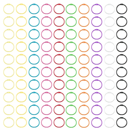 Colorful Loose Leaf Binder Rings (100 Pack) Metal 1