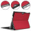 (Red) Compatible For Microsoft Surface Go 4 Case Foldable Pu Leather Stand Full Protection Cover 5