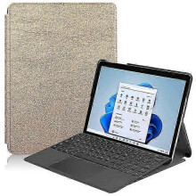 (PinkGold) Compatible For Microsoft Surface Go 4 Case Foldable Pu Leather Stand Full Protection Cover
