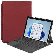 (WineRed) Compatible For Microsoft Surface Go 4 Case Foldable Pu Leather Stand Full Protection Cover