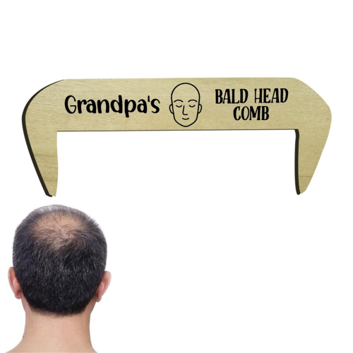 Funny Wooden Gift Comb Toothless Crafts Bald Man S 2