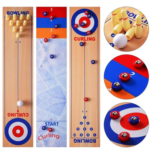 3 in 1 Table Shuffleboard Game Curling Bowling Top 2