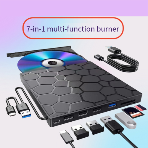External DVD RW Drive USB 3.0 Type C 7 In1 Interfa 2
