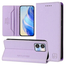 (Light Purple) Magnetic Leather Case For Oukitel C35