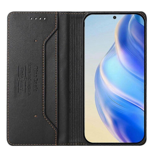 (Black) Magnetic Leather Case For Oukitel C35 2