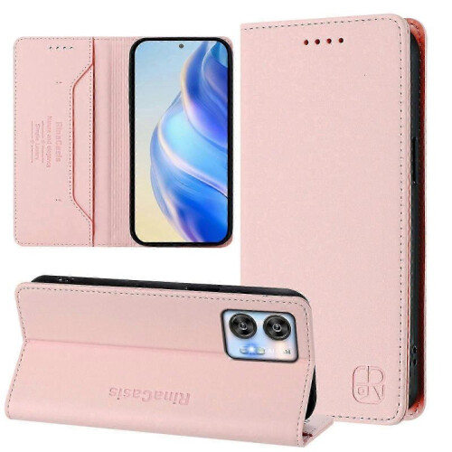 (Pink) Magnetic Leather Case For Oukitel C35