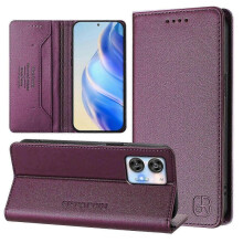 (Violet) Magnetic Leather Case For Oukitel C35