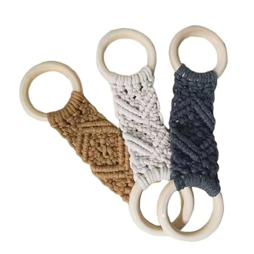 3PCS Macrame Kitchen Towel Holder Knit Hanging Rin 1