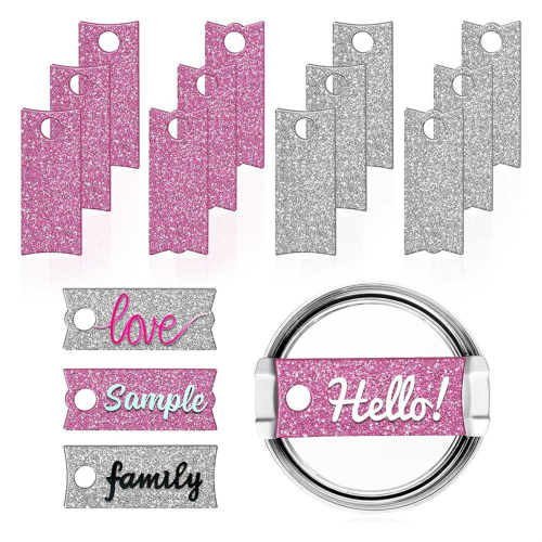 40PCS Blank Unfinished Glitter Acrylic Nameplate D 2