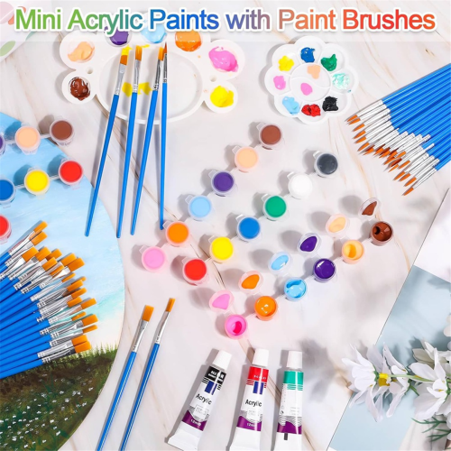 Mini Acrylic Paint Set for Crafts, 12 Colors Indiv 2