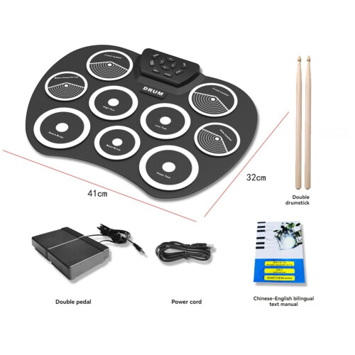Electronic Drum Set Hand-Rolled 9-Pad MIDI Interfa 2
