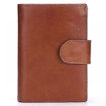 (Brown) Vintage Men Wallet Leather Short Wallets Male Multifunctional Cowhide Male Purse Coin Pocket Photo Card Holder(light Coffee)