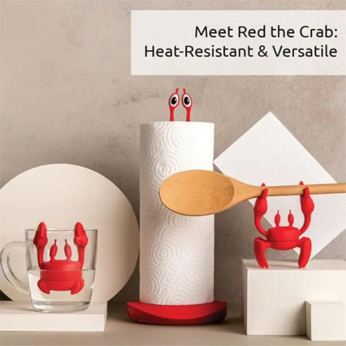 Red Crab Silicone Spoon Holder Steam Release Devic 2