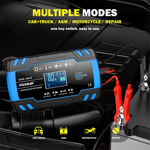 Car Battery Charger 12V 8A 24V 4A Automatic Pulse 2
