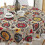 (120cm) Round Tablecloths Linen Cotton Tablecloth Sun Flower Table Cloth Lace Multi-purpose Table Cover 1