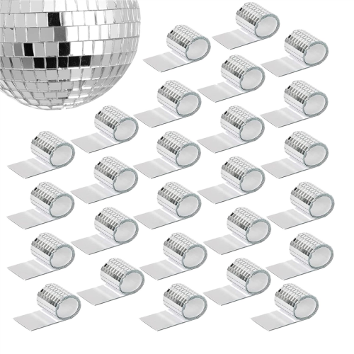 26 PCS Mirror Mosaic Tiles Self Adhesive Disco Bal 1