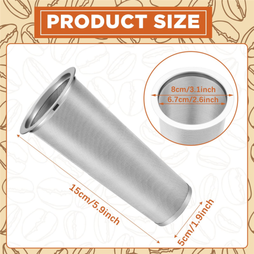 3PCS Cold Brew Coffee Filter Stainless Steel Tea I 2