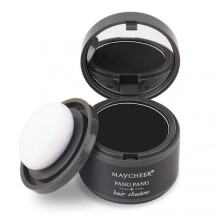 (Black) Multifunctional Shading Powder Water-proof Hairline Building Powder Cover Up Scalp Eyebrow Powder Cosmetics