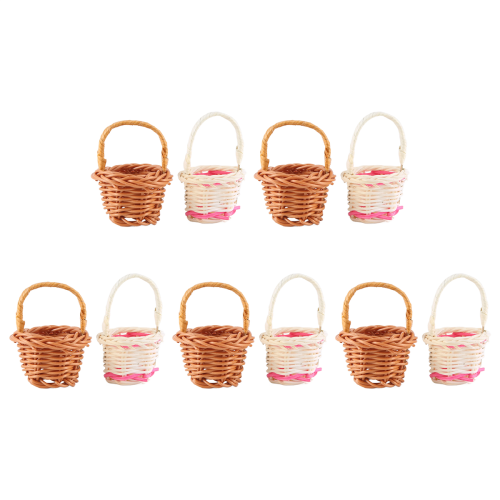 10Pcs Basket Mini Woven Baskets with Handles Plant 2