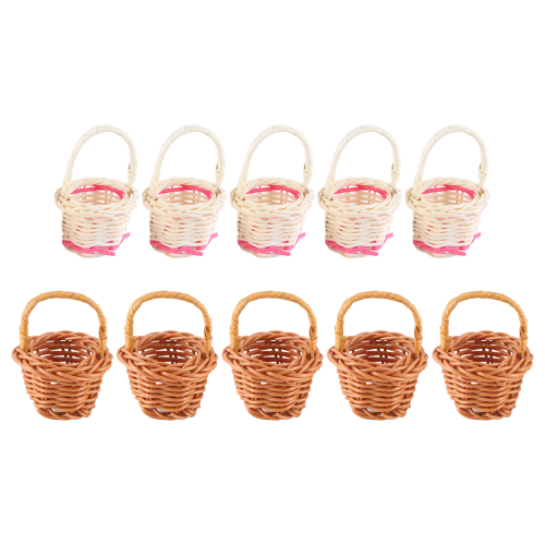 10Pcs Basket Mini Woven Baskets with Handles Plant 1