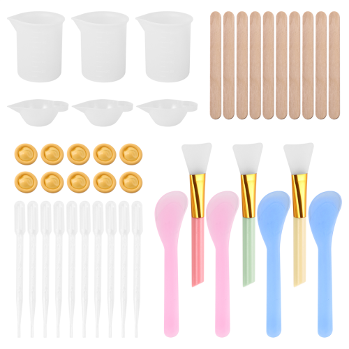 43PCS Resin Mixing Tool Kit - Silicone Measuring C