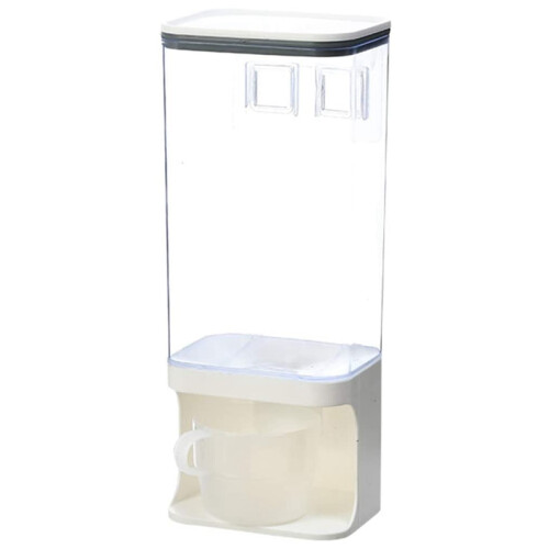 Wall-Mounted Dry Food Dispenser, Transparent Plast