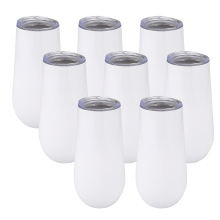 8Packs Stemless Champagne Flutes Wine Tumbler, 6 O