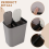 Trash Can Rectangle Plastic Push-Button Dual Compa 6