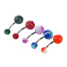 100 MIx Assorted Ball Belly Navel Barbell Bars Rin